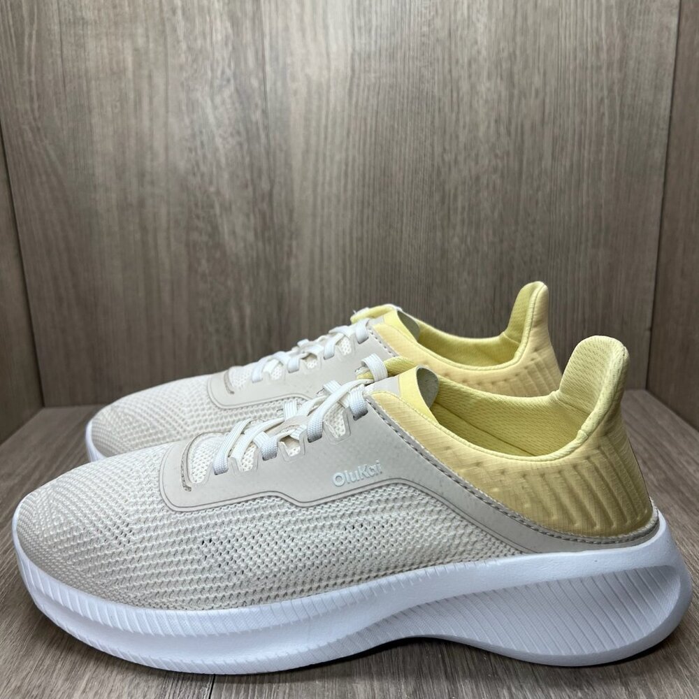 OluKai Island Hopper Sneakers Womens 10 Lace Up Athletic Travel Knit Puka Honey - Picture 3 of 11